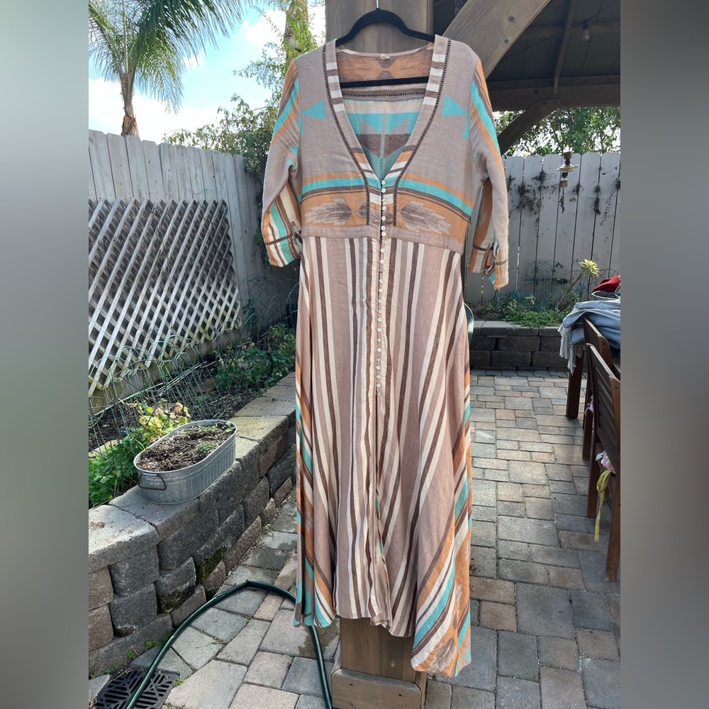 Reserved -Spell Peyote Maxi Dress duster size Large - Picture 14 of 17
